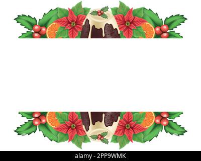 Decorazioni natalizie. Illustrazioni disegnate digitalmente. Set di illustrazioni vettoriali. Illustrazione Vettoriale