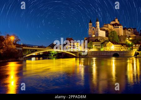 Vista panoramica del Castello di Aarburg, Kanton Argovia, Svizzera Foto Stock