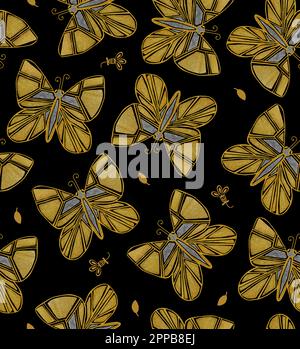 Il beige batterfly seamless pattern per tessuto, vestiti Foto Stock