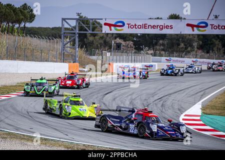 22 SATO Marino (jpn), HANSON Philip (gbr), JARVIS Oliver (gbr), United Autosports USA, Oreca Gibson 07 - Gibson, in azione durante la 4 ore di Barcellona 2023, 1st° round della 2023 European le Mans Series sul circuito di Barcellona-Catalunya dal 21 al 23 aprile 2023 a Montmelo, Spagna - Foto: Paulo Maria/DPPI/LiveMedia Foto Stock