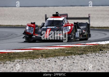 28 LAFARGUE Paul (fra), CHATIN Paul-Loup (fra), HORR Laurents (ger), Idec Sport, Oreca Gibson 07 - Gibson, in azione durante la 4 ore di Barcellona 2023, 1st° round della 2023 European le Mans Series sul circuito di Barcellona-Catalunya dal 21 al 23 aprile 2023 a Montmelo, Spagna - Foto: Xavi Bonilla/DPPI/LiveMedia Foto Stock