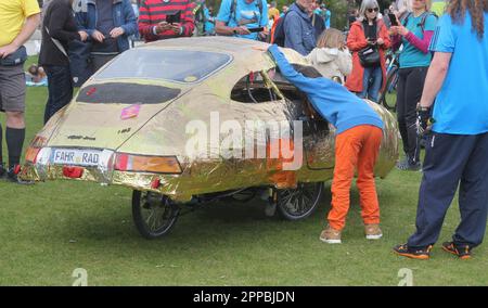 Evento su più sicurezza della bicicletta da parte di ADFC, biker club tedesco. Foto Stock