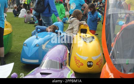 Evento su più sicurezza della bicicletta da parte di ADFC, biker club tedesco. Foto Stock