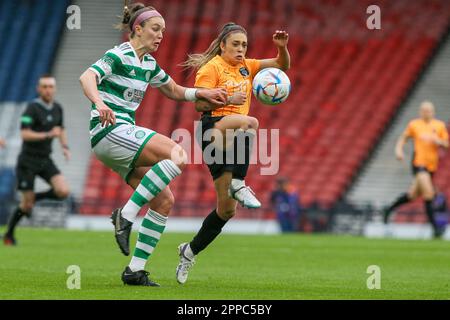 Glasgow, Regno Unito. 23rd Apr, 2023. Nella semifinale della Women's Scottish Cup tra Glasgow City vs Celtic, disputata ad Hampden Park, Glasgow, Scozia, UK, Celtic vinta da 0 - 1, con il gol segnato da NATASHA FLINT, Celtic numero 26, in 19 minuti. Celtic ora va avanti per giocare Rangers in finale il 28 maggio 2023 a Hampden Park, Glasgow, Scozia Credit: Findlay/Alamy Live News Foto Stock