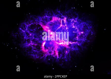 Una stella di neutroni su sfondo scuro. Elementi di questa immagine fornito NASA. Foto Stock