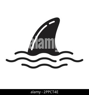 Disegno cartoon di illustrazione del logo dell'icona del vettore del delfino dello squalo Illustrazione Vettoriale