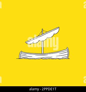 Disegno della barca a vela. stile vintage. - vettore Illustrazione Vettoriale