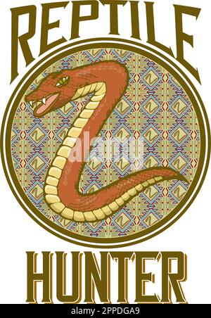 disegno del serpente per il cacciatore del rettile dell'amante del rettile Illustrazione Vettoriale