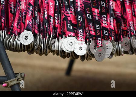 Londra, Regno Unito. 23rd Apr, 2023. TCS 2023 London Marathon; Medaglie pronte per tutti i finisher Credit: Action Plus Sports/Alamy Live News Foto Stock