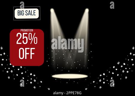 Design di banner per la vendita con sfondo geometrico, sconto del 25% offerta speciale. Banner offerta speciale. Illustrazione. Foto Stock