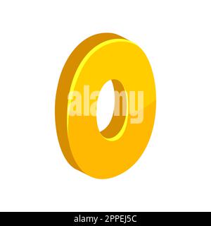 Immagine del numero uno. Immagine per il design in stile cartone animato. Illustrazione Vettoriale