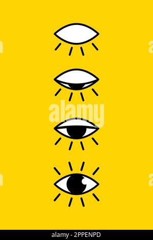 Minimo apertura e chiusura del poster Illustrazione Vettoriale
