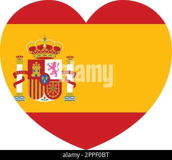 Spagna Flag Heart Concept Illustrazione Vettoriale