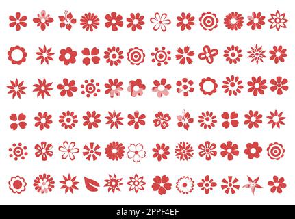 Sagome di vettore semplice fiori Illustrazione Vettoriale