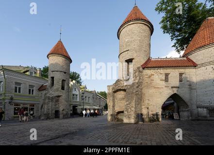 Porta di Viru a Tallinn in Estonia Foto Stock