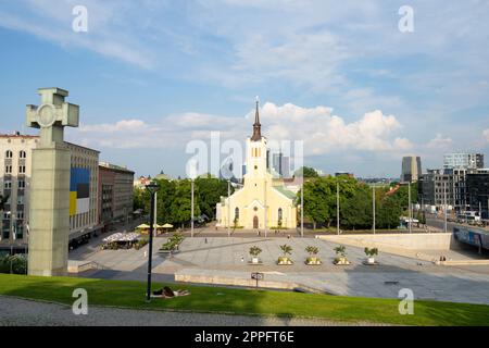 Colonna della vittoria dell'indipendenza dell'Estonia a Tallinn Foto Stock