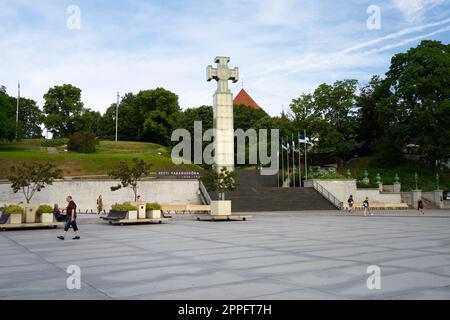 Colonna della vittoria dell'indipendenza dell'Estonia a Tallinn Foto Stock