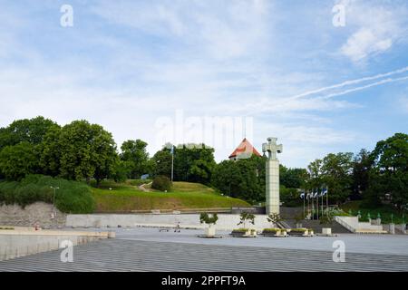 Colonna della vittoria dell'indipendenza dell'Estonia a Tallinn Foto Stock