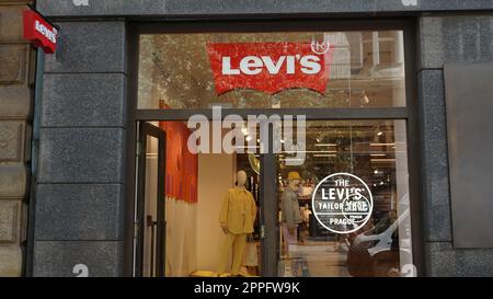 Il negozio di jeans Levis Levi a Praga, repubblica Ceca Foto Stock