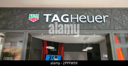 Negozio TAG Heuer all'Aventura Mall, Florida, USA Foto Stock