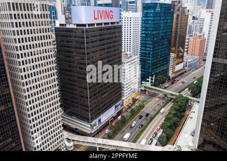 WAN Chai, Hong Kong 07 gennaio 2021: Vista dall'alto della città di Hong Kong Foto Stock