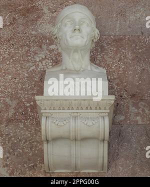 Busto di Erasmo da Rotterdam al tempio di Walhalla dello scultore Tieck a Donaustauf Foto Stock