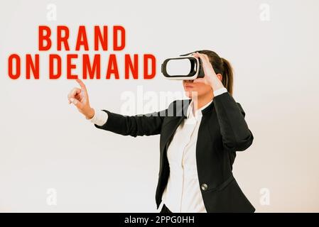 Didascalia di testo che presenta Brand on Demand. Business Approach Intelligence necessitava di assistenza per il supporto del pensiero intelligente Foto Stock