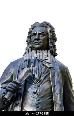Johann Sebastian Bach Monumento di fronte al Thomaskirche di Lipsia Foto Stock