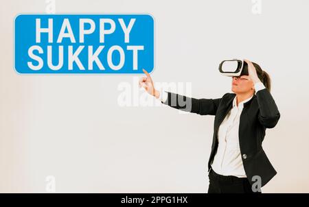 Didascalia di testo che presenta Happy Sukkot. Internet Concept Irlanda celebrazione verde fascino fortunato e trifogli Foto Stock