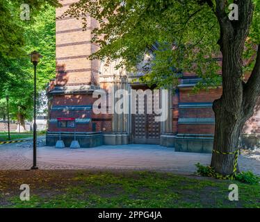 Ingresso della chiesa di Santa chiara, chiesa di Klara, svedese: Klara kyrka, situata nell'area di Klara, Norrmalm, Stoccolma, Svezia Foto Stock