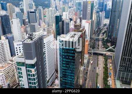 WAN Chai, Hong Kong 07 gennaio 2021: Vista dall'alto della città di Hong Kong Foto Stock