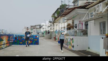 Lei Yue Mun, Hong Kong 13 luglio 2021: Piccolo villaggio di pescatori di Hong Kong Foto Stock