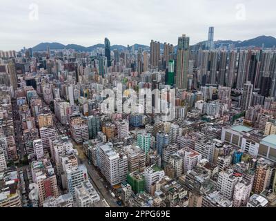 Sham Shui po, Hong Kong 22 novembre 2021: Vista aerea della città di Hong Kong Foto Stock