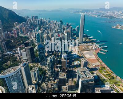 Hong Kong, 08 dicembre 2021: Vista aerea della città di Hong Kong Foto Stock