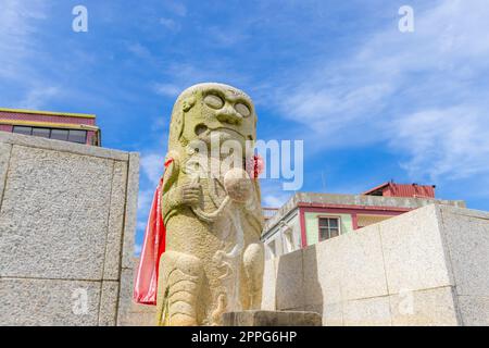 Kinmen, Taiwan 01 luglio 2022: Statua del leone del vento dio a Kinmen Foto Stock