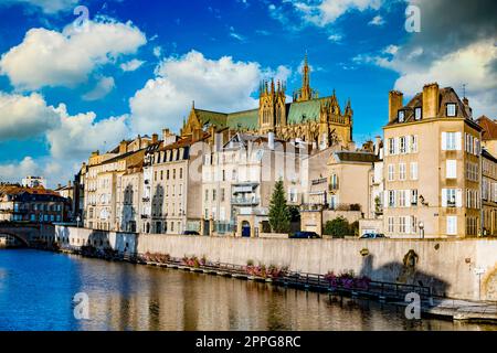 L'architettura di Metz con la Cattedrale di Santo Stefano, p. Foto Stock