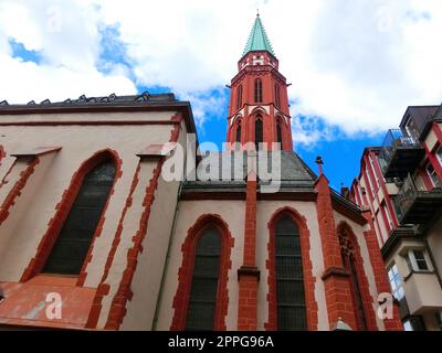 Chiesa evangelica di San Nicola, ALTE NIKOLAIKIRCHE, nella città di Francoforte sul meno, Germania Foto Stock