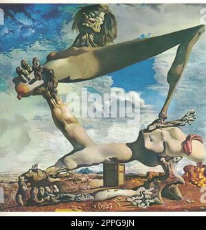 Premonition of Civil War (costruzione morbida con fagioli bolliti),1936, olio su tela. Dipinto di Salvador Dalí. Foto Stock