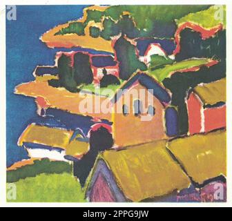 CARL SCHMIDT-ROTTLUFF: CAMPAGNA, 1911. Campagna a Lofthus. Olio di Karl Schmidt-Rottluff. Foto Stock