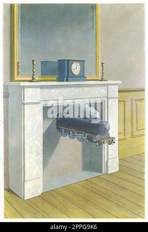 Time transfixed (la DurÃ©e poignardÃ©e), 1938, olio su tela. Pittura di RenÃ© Magritte. Foto Stock