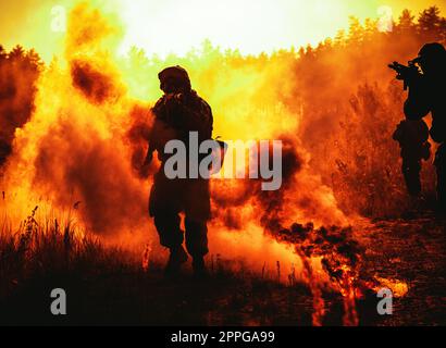 Marines americani in azione Foto Stock