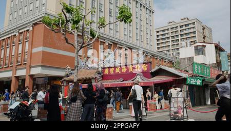 Taipei, Taiwan, 22 marzo 2022: Tempio di Dio della città di Taipei Xia Hai in via dihua della città di taipei Foto Stock