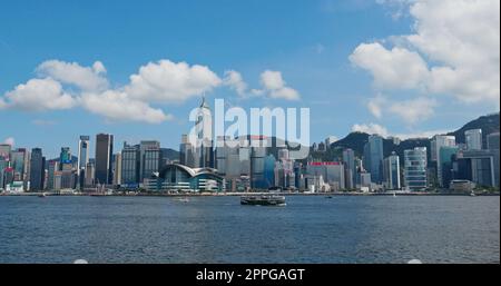 Victoria Harbour, Hong Kong 27 luglio 2019: Porto di Hong Kong Foto Stock