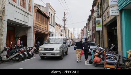 Taipei, Taiwan, 22 marzo 2022: Mercato delle vacanze in via dihua della città di taipei Foto Stock