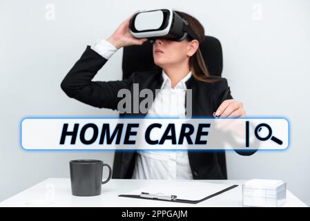 Testo che mostra l'ispirazione Home Care. Business Overview luogo dove mostrare può ottenere il miglior servizio di comfort reso Foto Stock