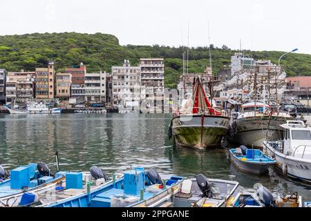 Yehliu porto di pescatori di Taiwan Foto Stock