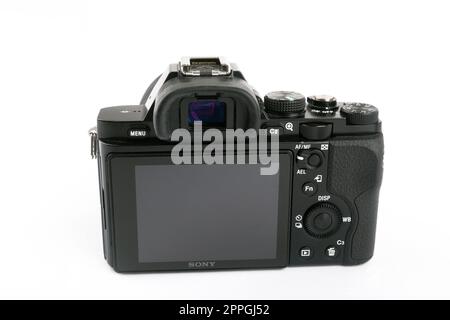 Display della FOTOCAMERA SONY A7 Foto Stock