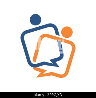 Icona vettore persone Bubble Chat Illustrazione Vettoriale