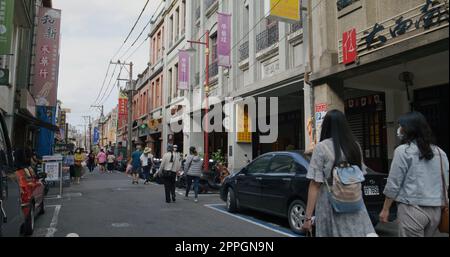 Taipei, Taiwan, 22 marzo 2022: Mercato delle vacanze in via dihua della città di taipei Foto Stock