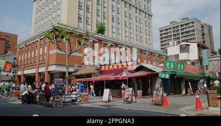 Taipei, Taiwan, 22 marzo 2022: Tempio di Dio della città di Taipei Xia Hai in via dihua della città di taipei Foto Stock